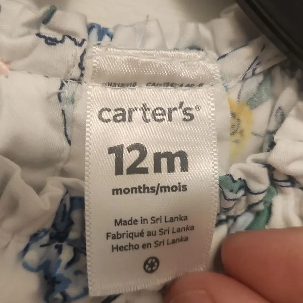 (3 ITEMS FOR $25)Carter's White Floral Dress Size 12 Months